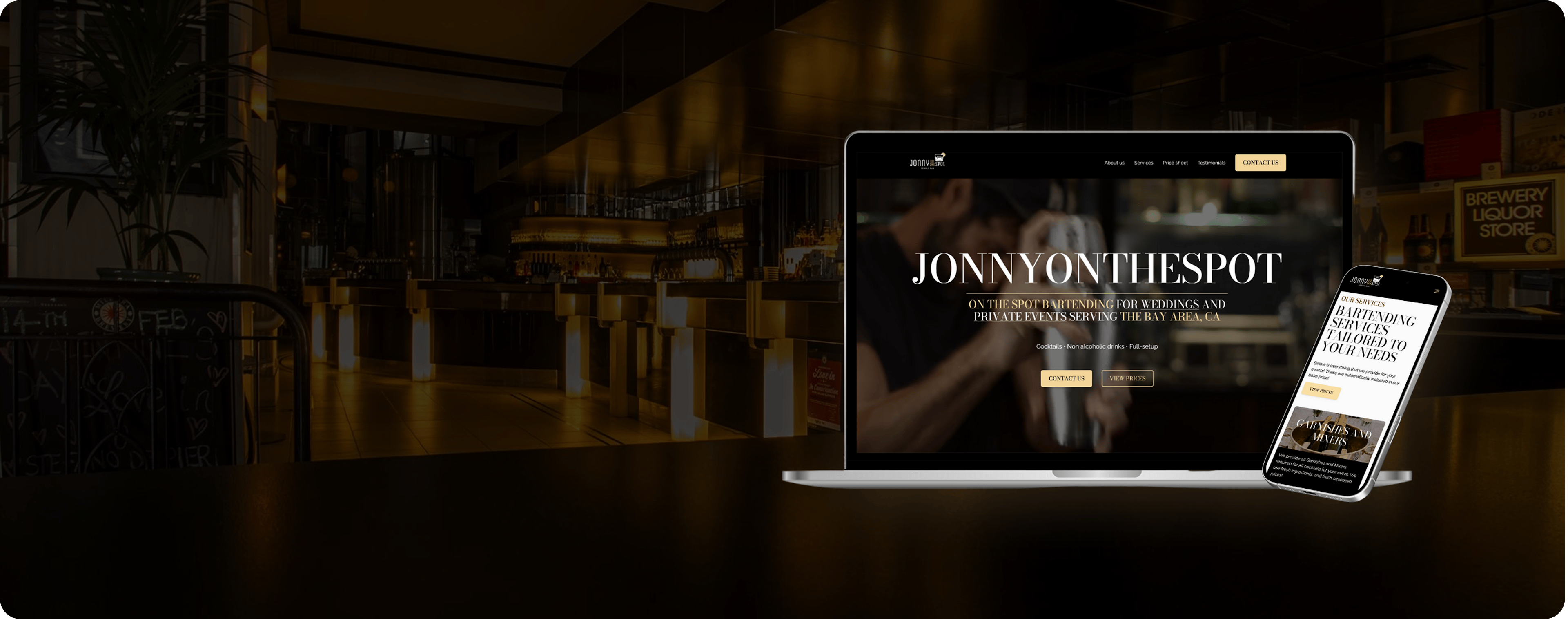 Recent web development project, Jonny on the spot