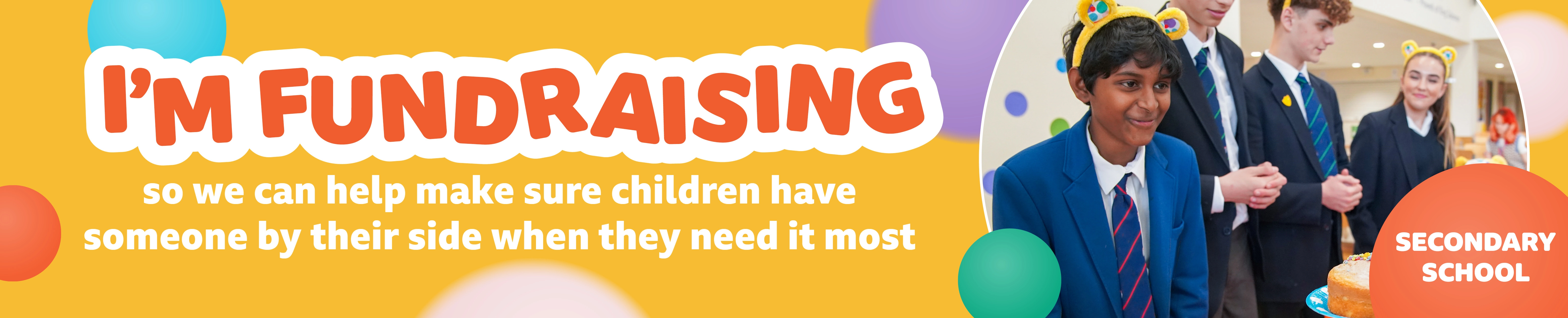 Banner for Secondary School fundraising pages for Challenge Yourself 2026 for BBC Children in Need.