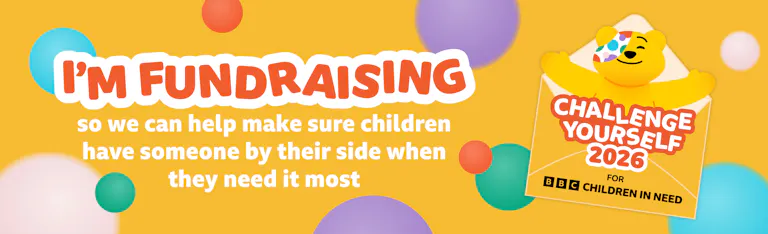 Page banner for fundraising pages for Challenge Yourself 2026 for BBC Children in Need.