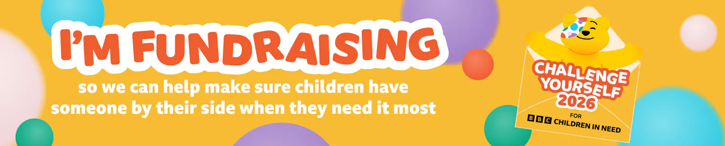 Page banner for fundraising pages for Challenge Yourself 2026 for BBC Children in Need.