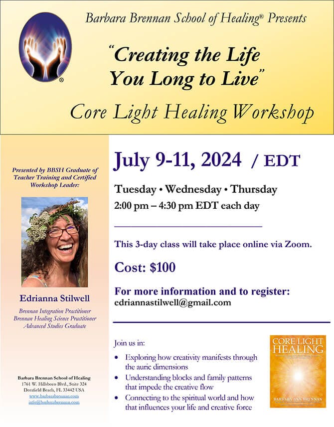 Core Light Healing Virtual Class, July 9-11, 2024