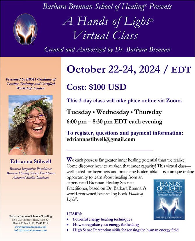 Hands of Light Virtual Class, October 22-24, 2024