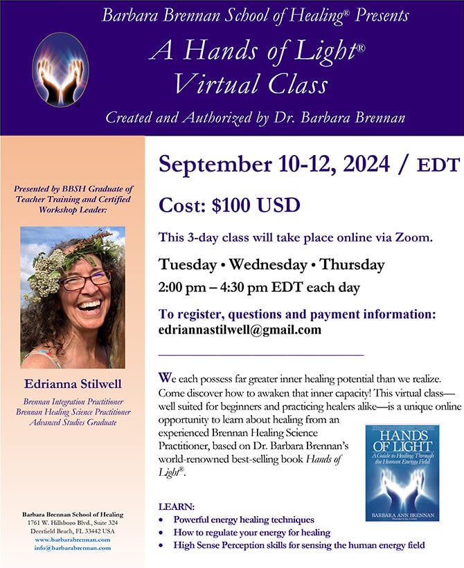 Hands of Light Virtual Class, September 10-12, 2024