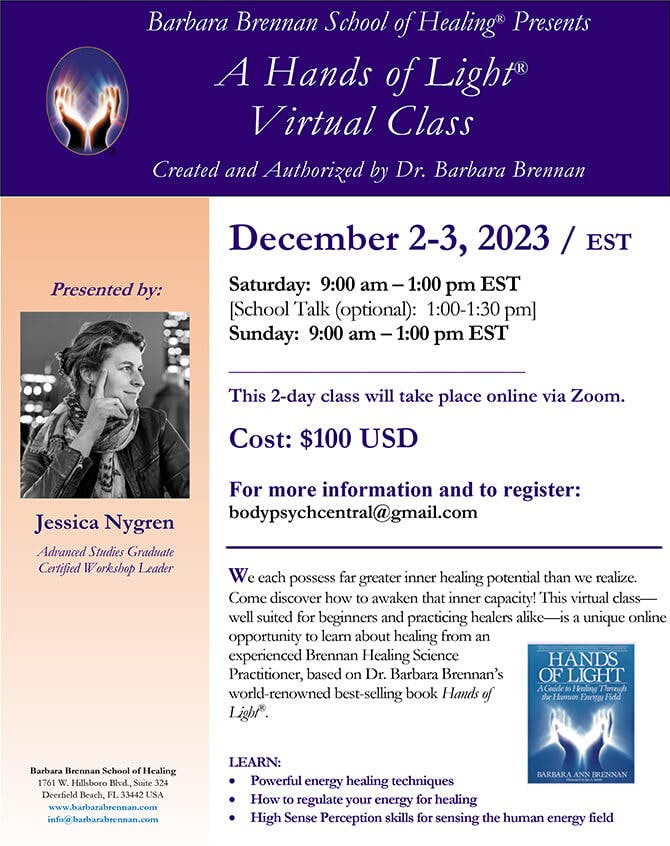 Hands of Light Virtual Class, December 2-3, 2023