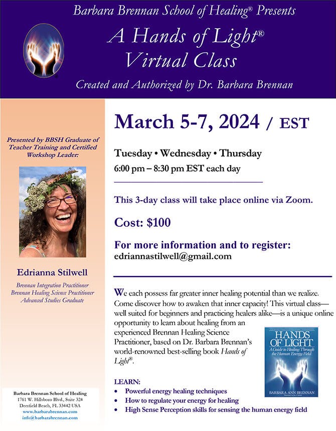 Hands of Light Virtual Class, March 5-7, 2024