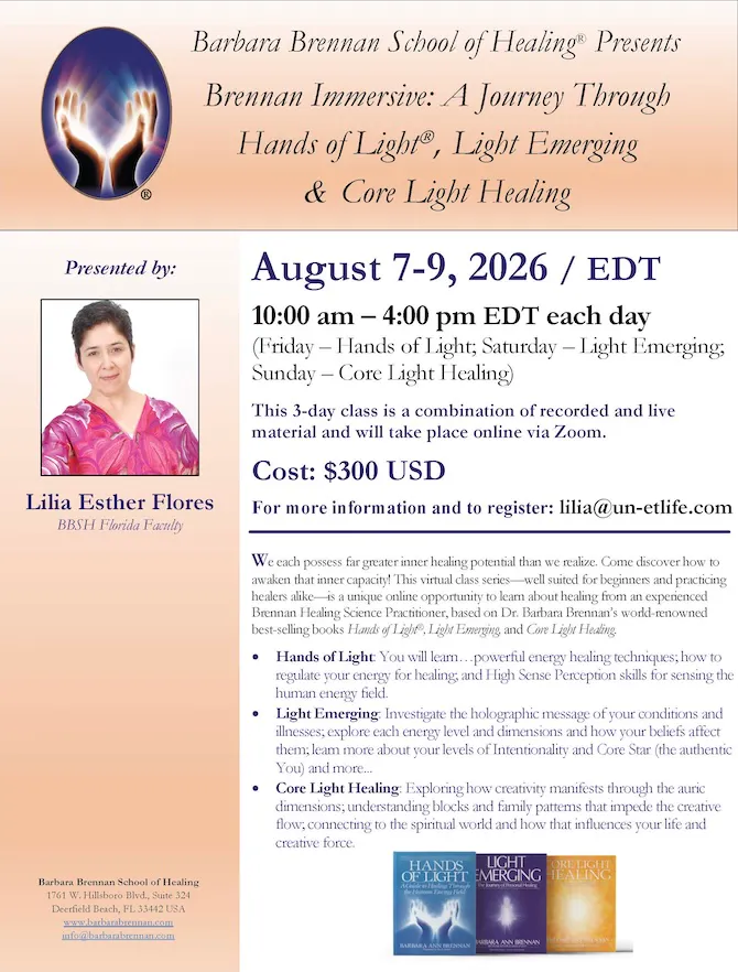 Flyer for Brennan Immersive Virtual Class, August 7-9, 2026