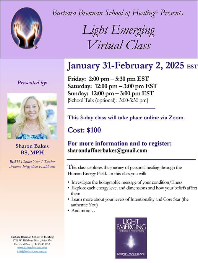 Light Emerging Virtual Class Flyer, January 31-February 2, 2025