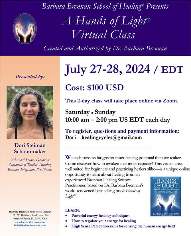 Hands of Light Virtual Class, July 27-28, 2024