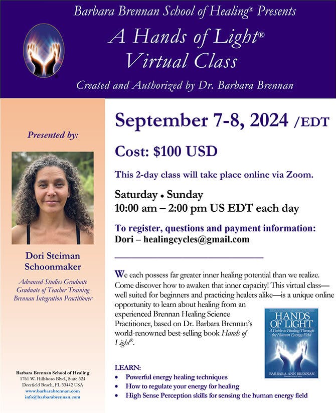 Hands of Light Virtual Class, September 7-8, 2024