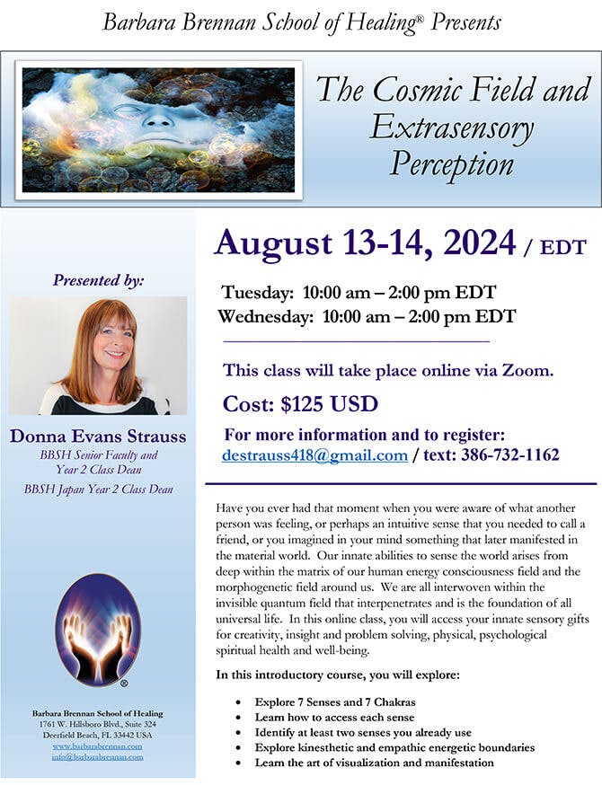 Cosmic Field and Extrasensory Perception Virtual Class, August 13-14, 2024