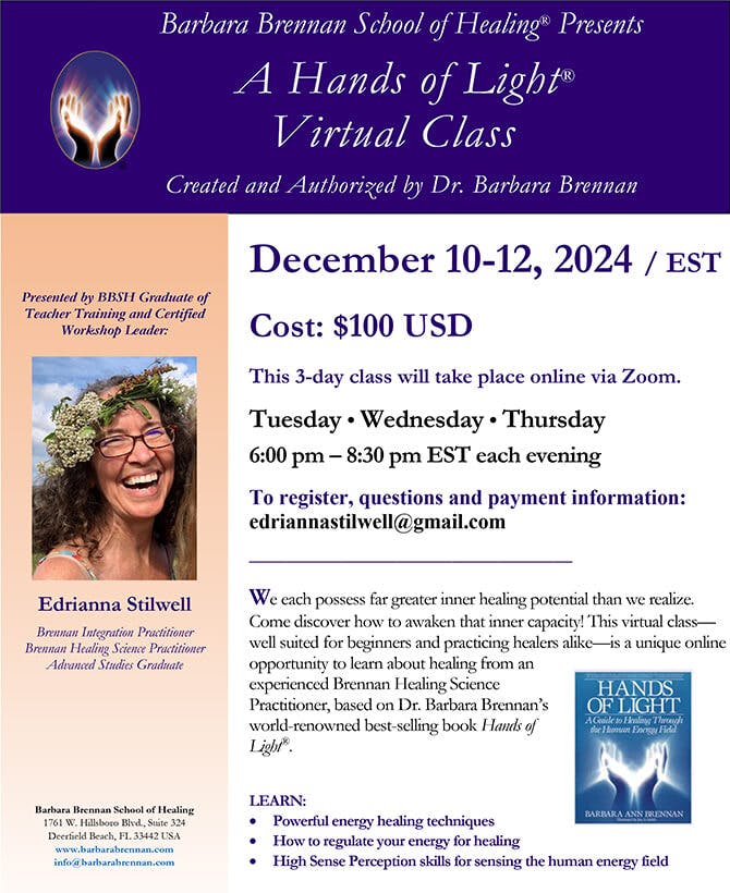 Hands of Light Virtual Class, December 10-12, 2024
