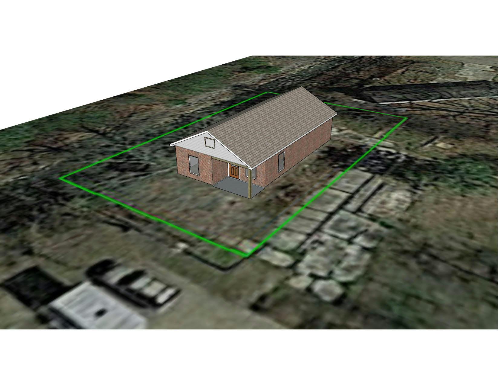 Economy shotgun style home 3D rendering