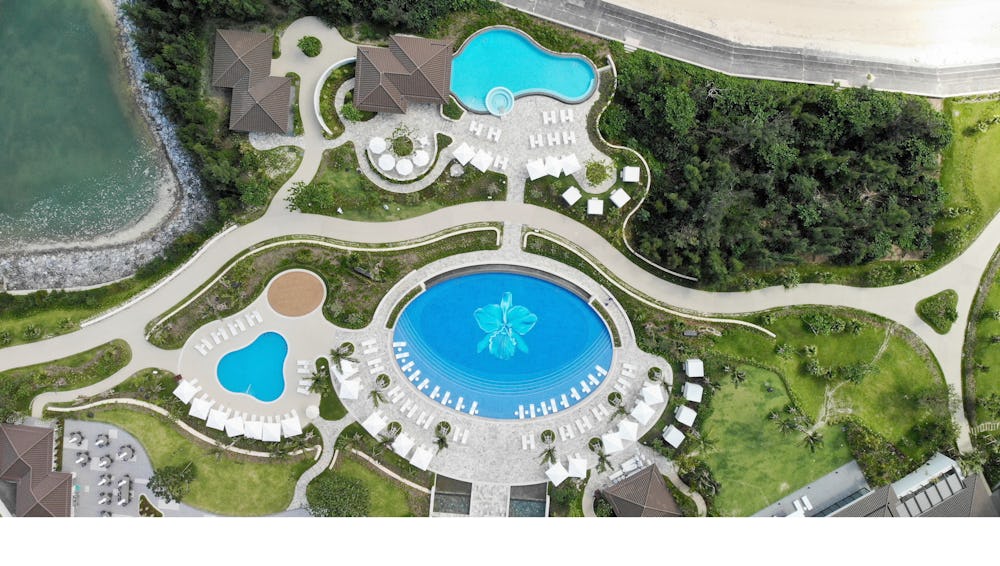 The resort provides two adults-only swimming pools, a children's pool and splash pad play area as well as their signature orchid pool.