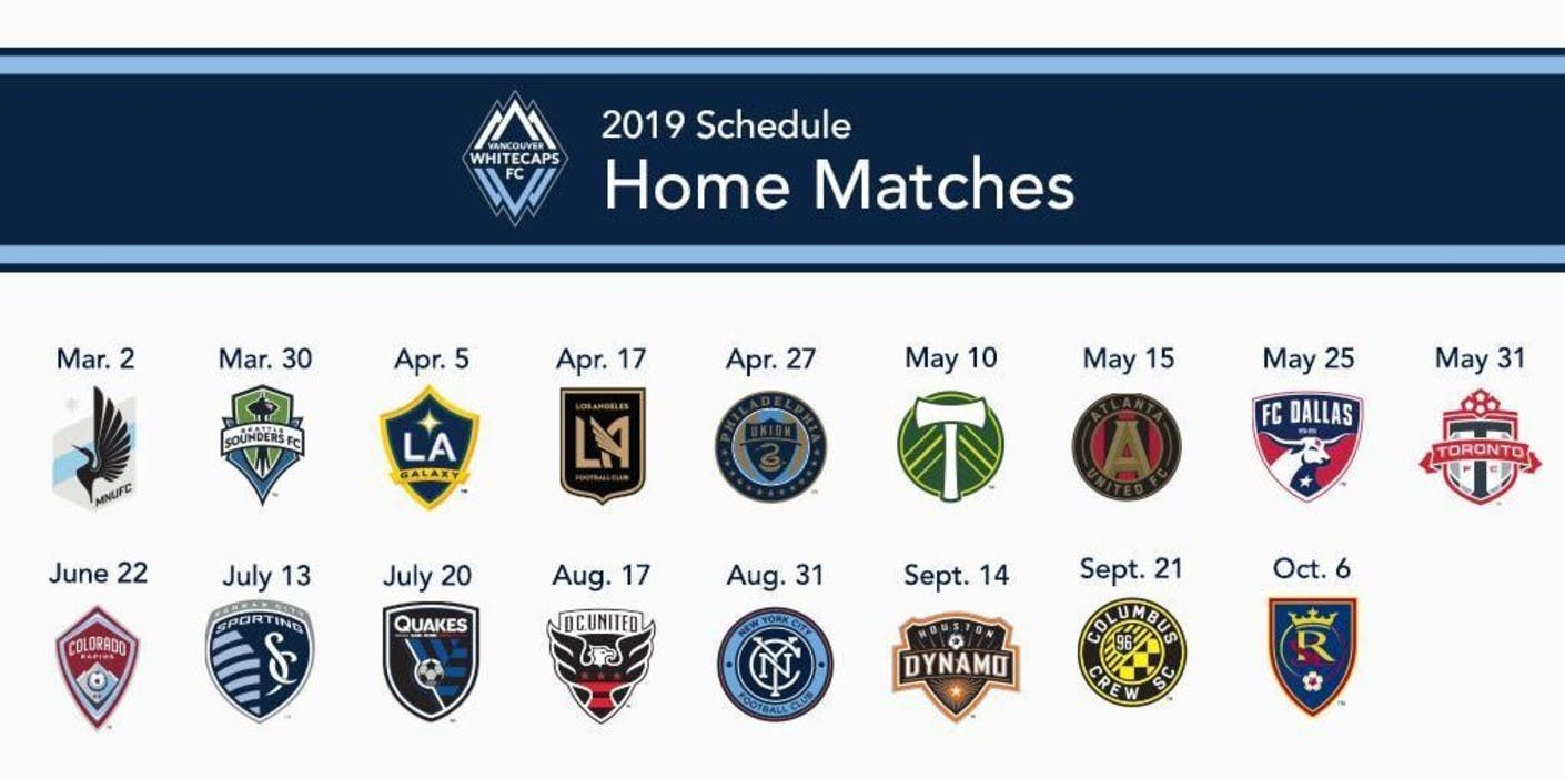 Whitecaps FC 2019 schedule released – BC Place