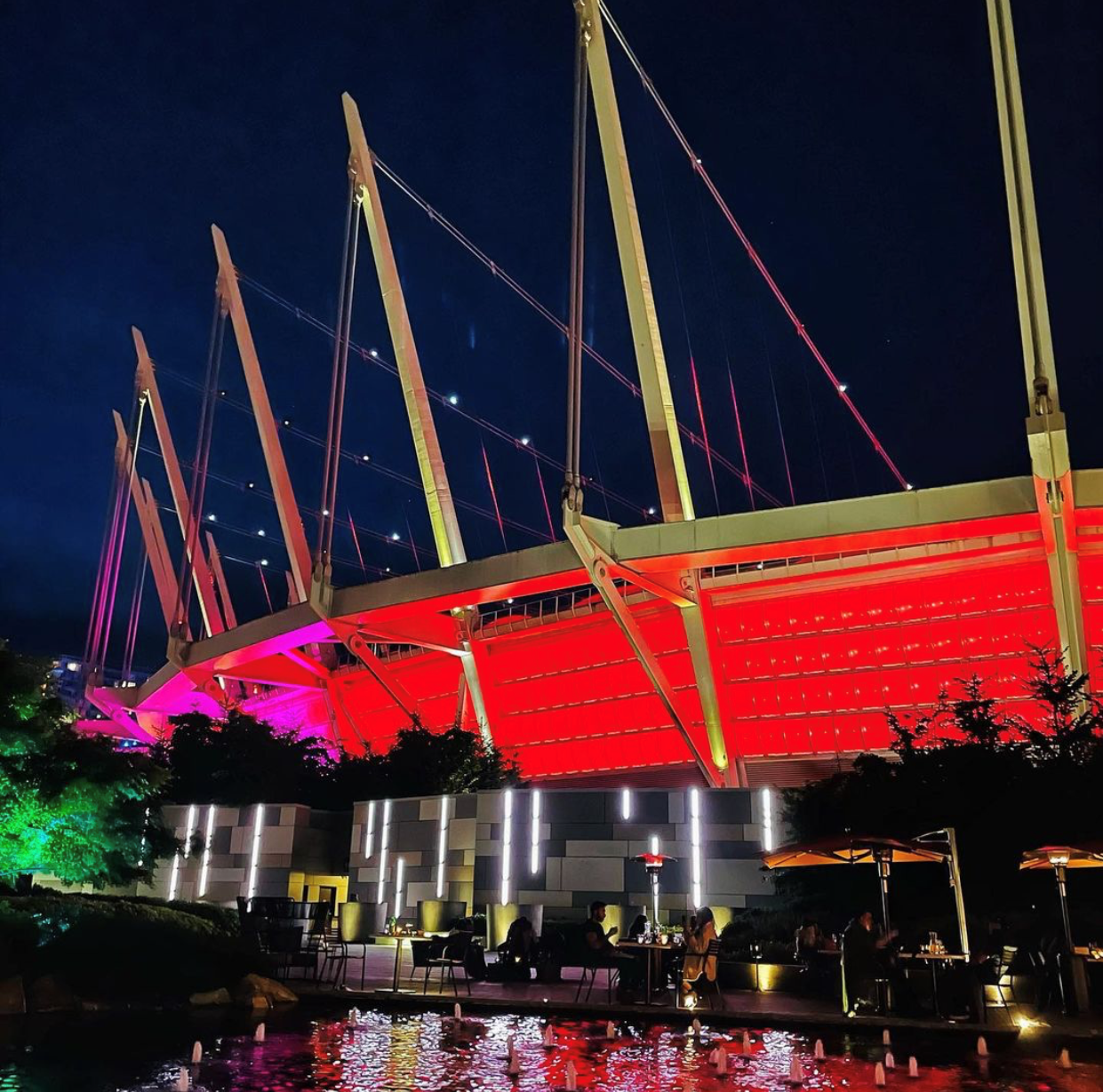 BC Place lends hand in flood relief drive by lighting for Canadian Red
