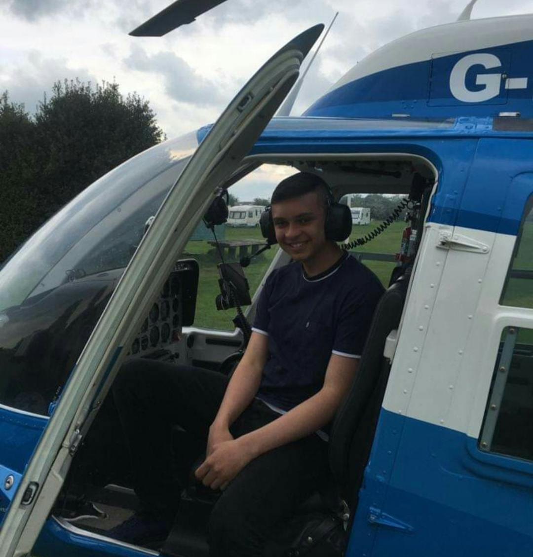 Brandon Ricahrds sat in helicopter