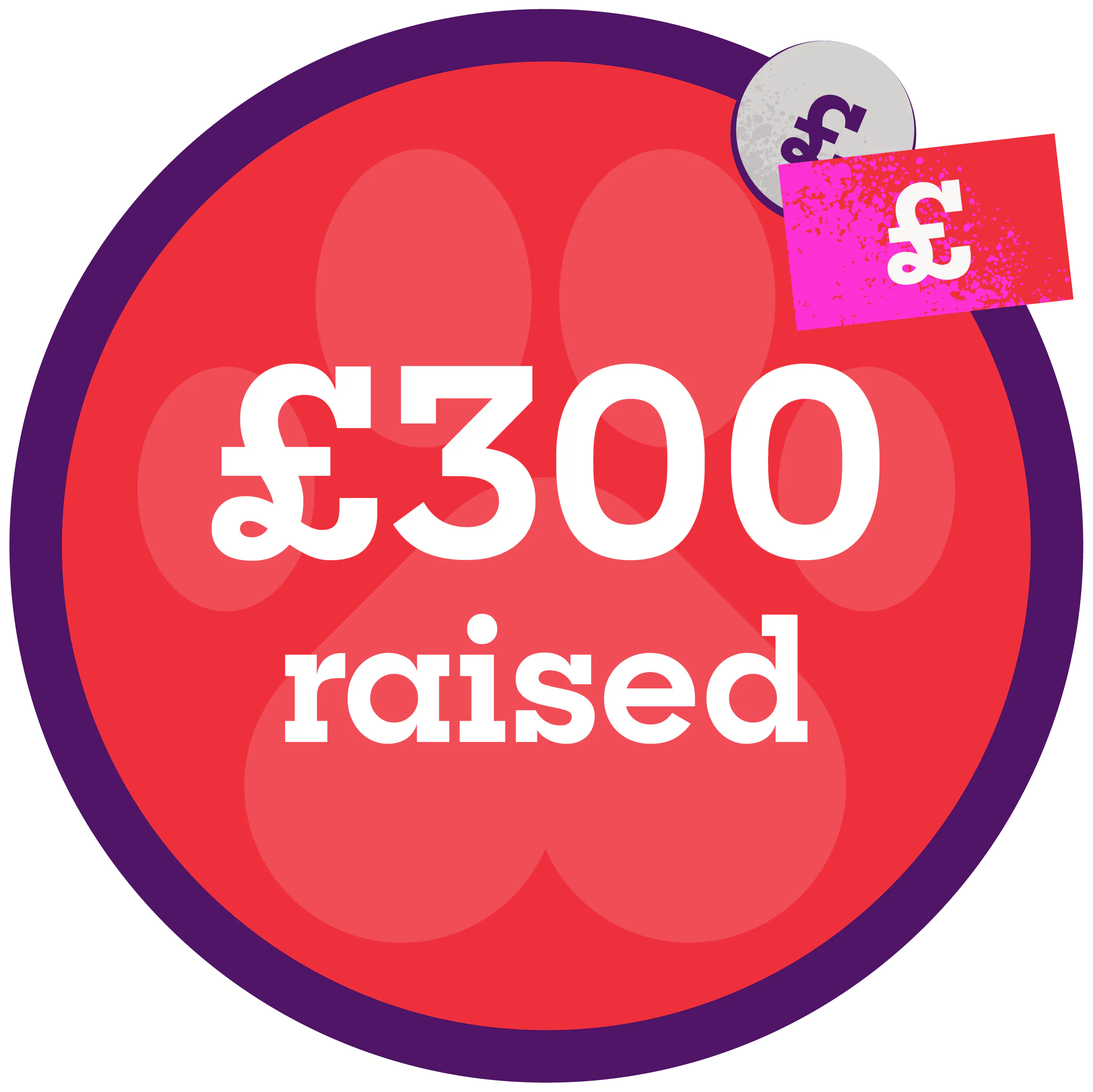 £300 raised badge