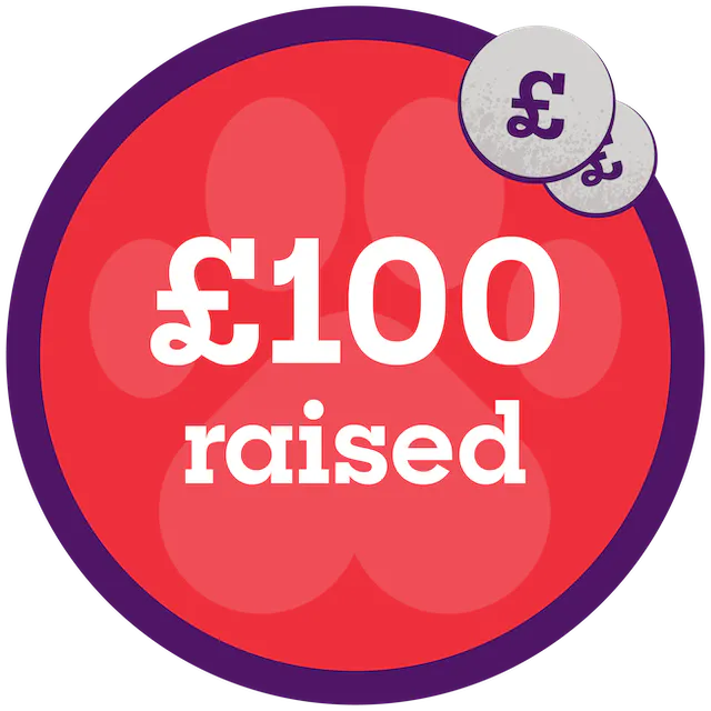 £100 raised badge
