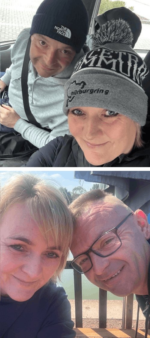 Photos of Cheryl and partner.