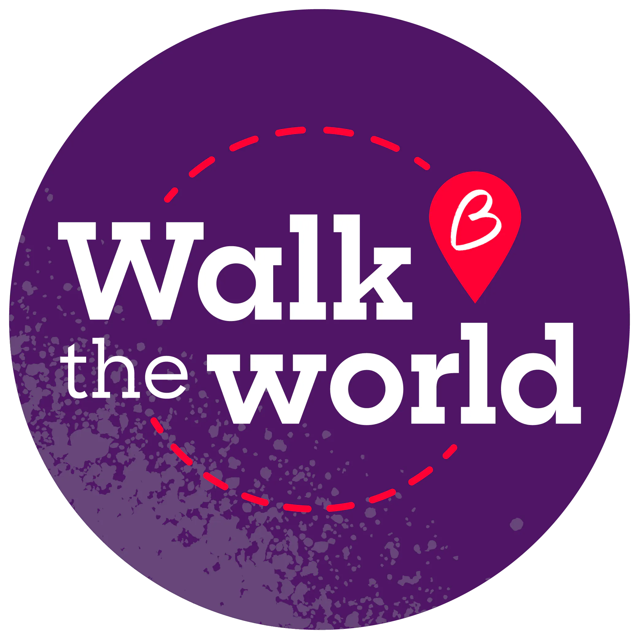Walk the World logo within a circular purple badge.