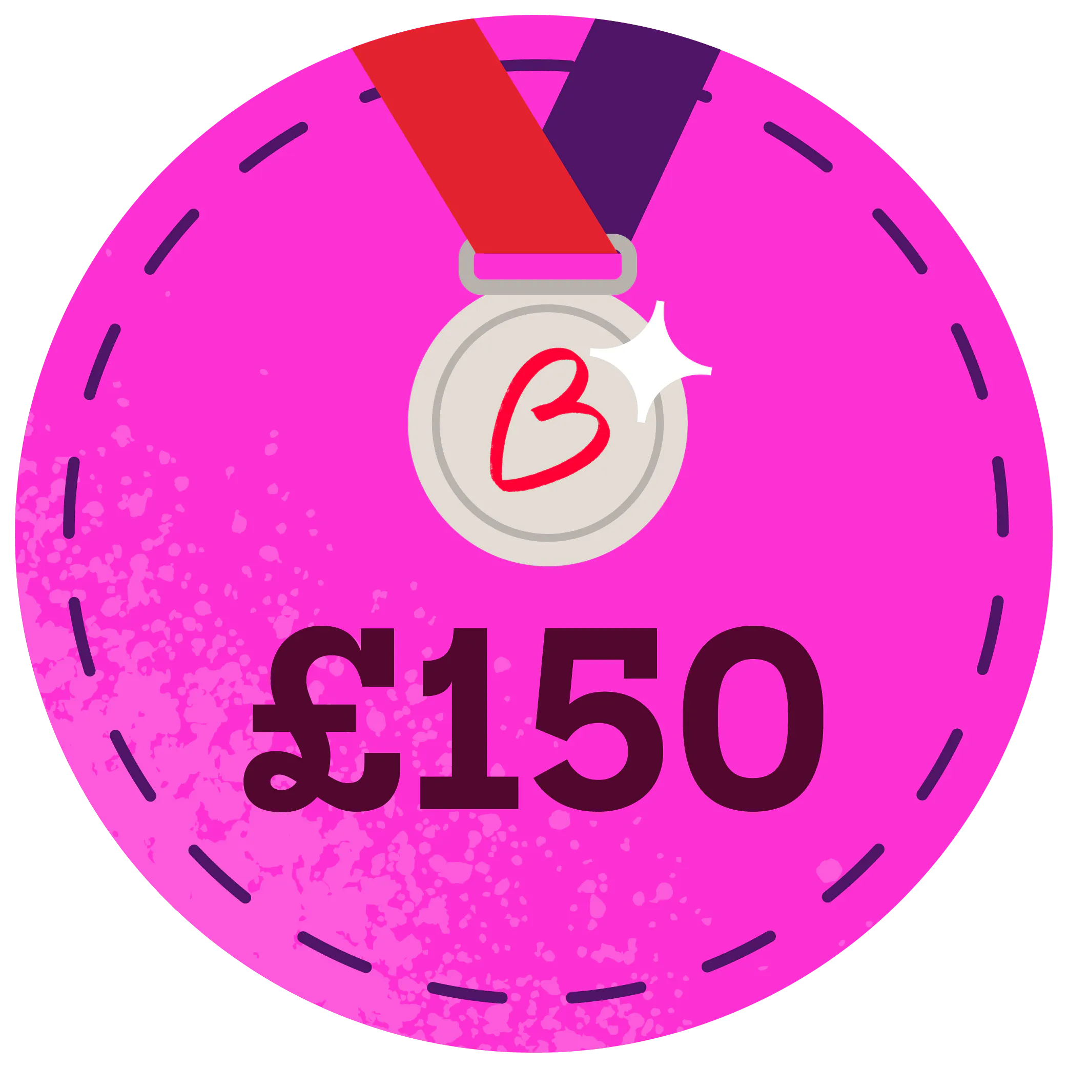 £150 raised badge.