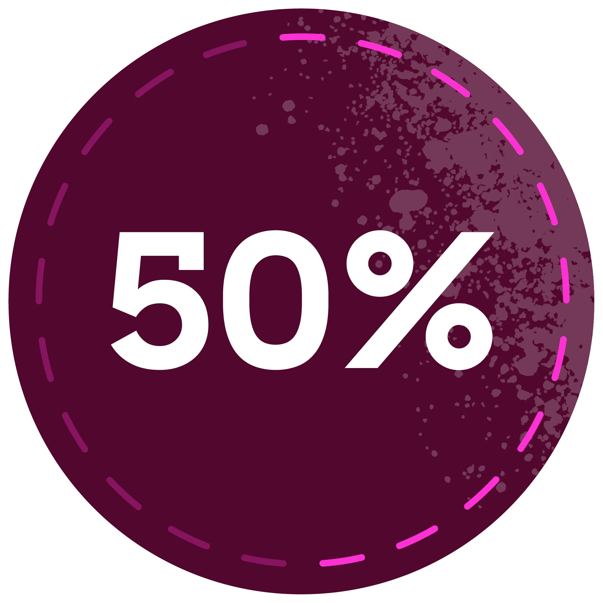 50% distance target badge.
