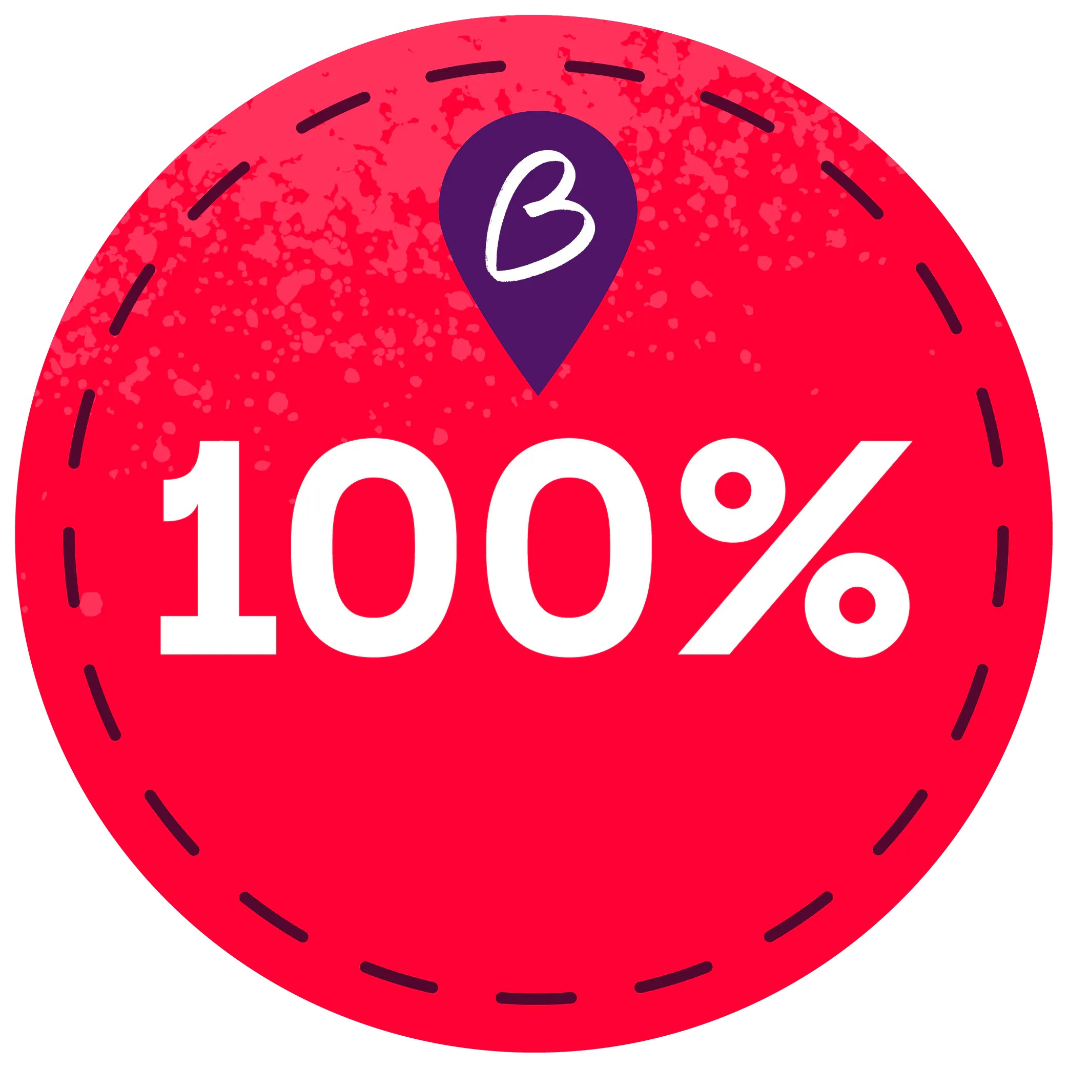 100% distance target badge.