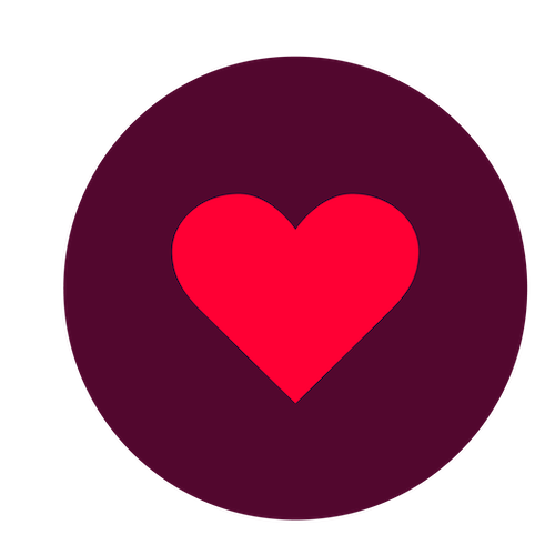 Icon of a burgundy circle with a red heart