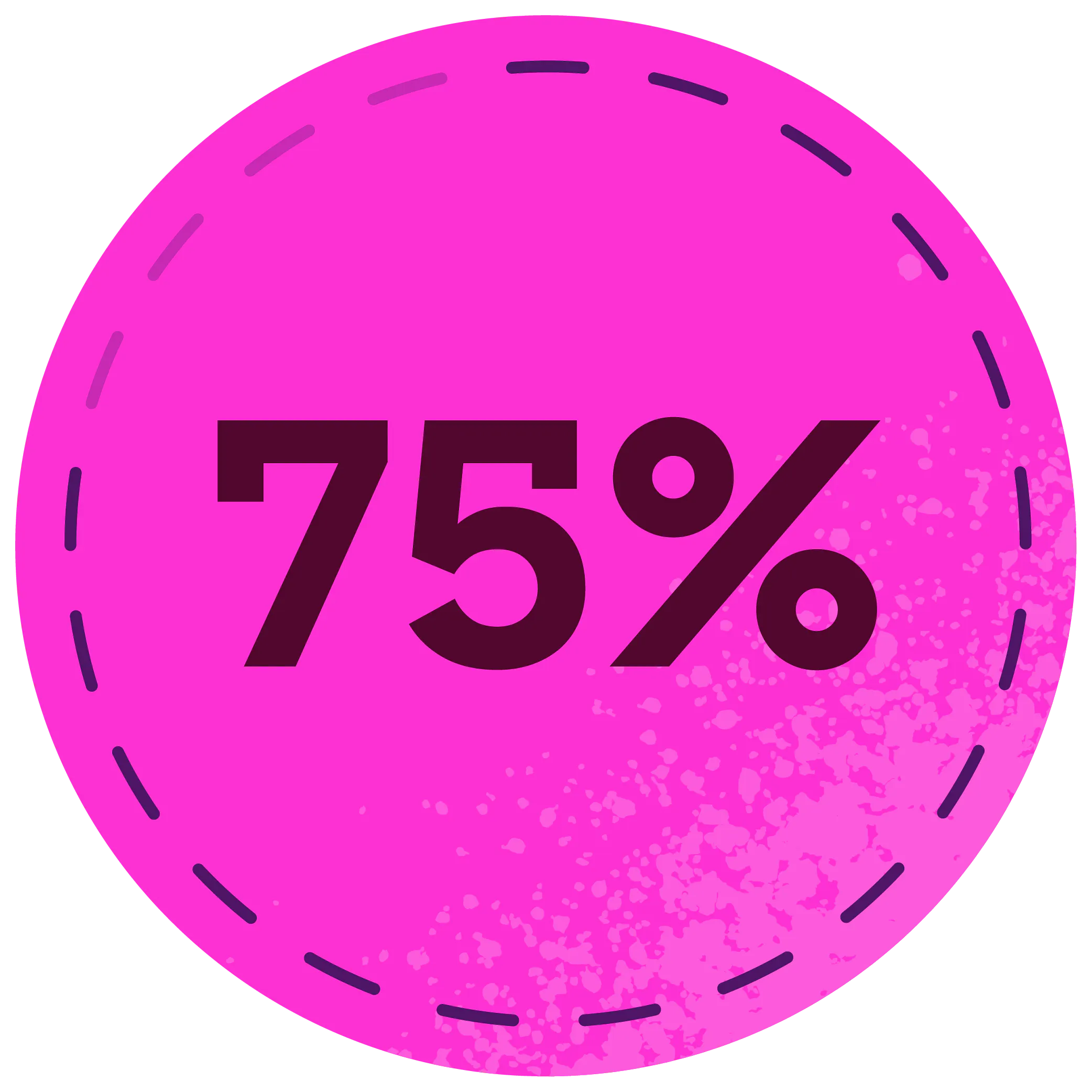 75% distance target badge.