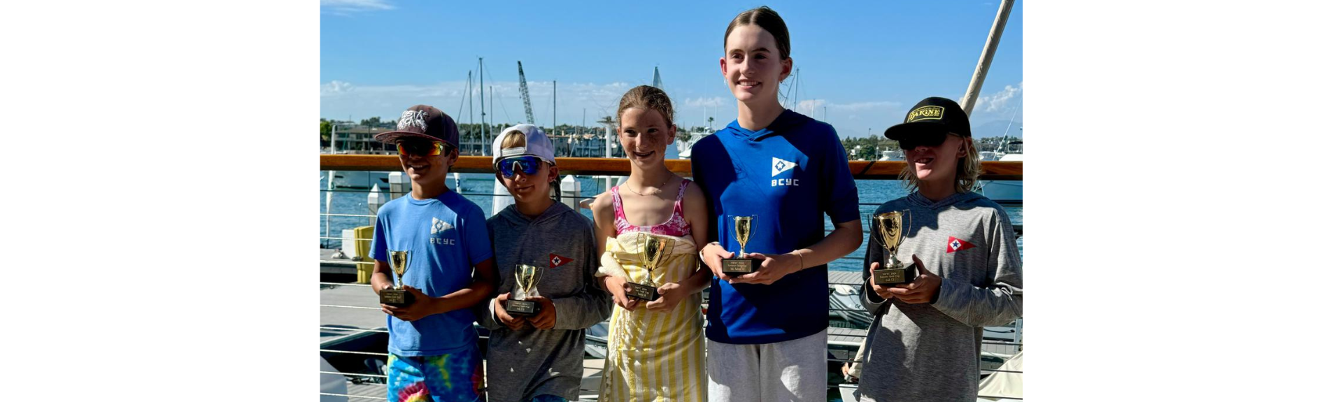 Sailors from left to right: Jayden Nahas, Keaton Baumhefner, Olivia Corzine, Emerson Shoemaker, Tavin Beattie