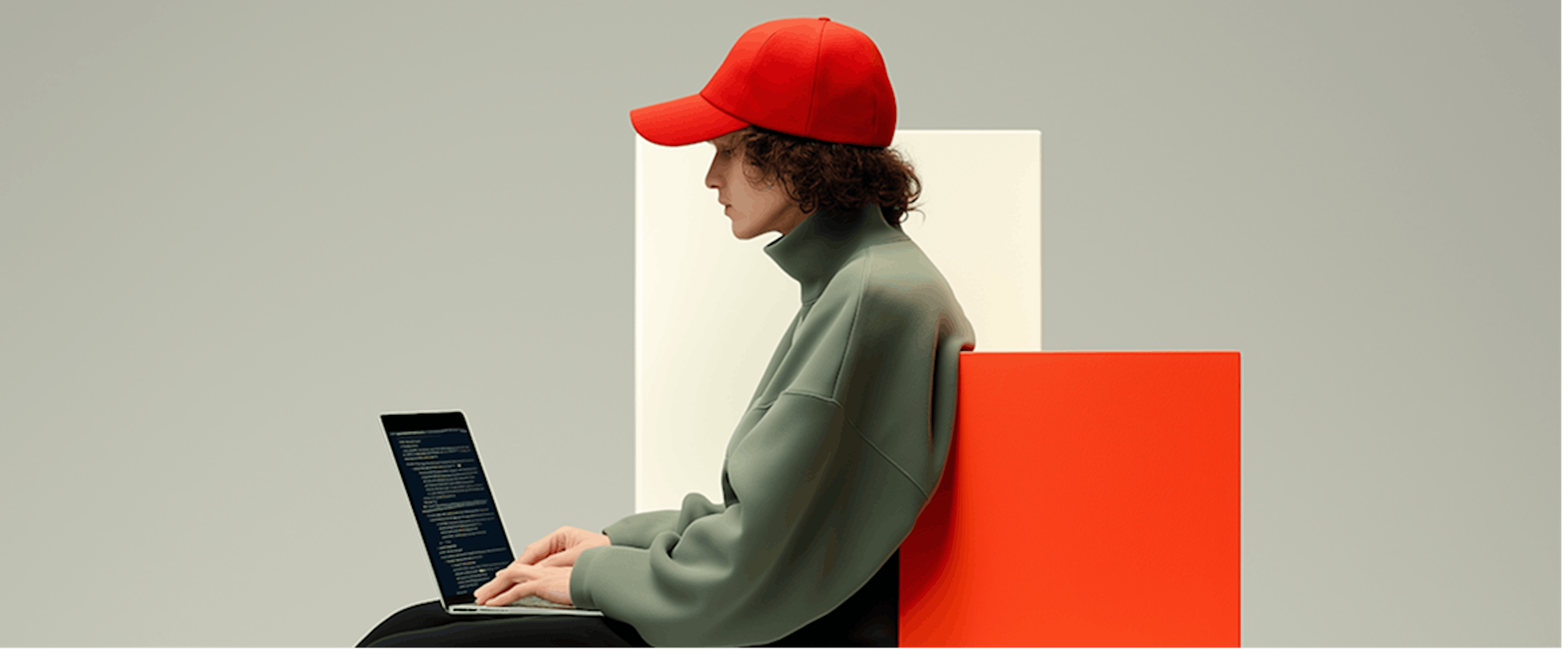 Ragazzo con computer appoggiato sulle gambe