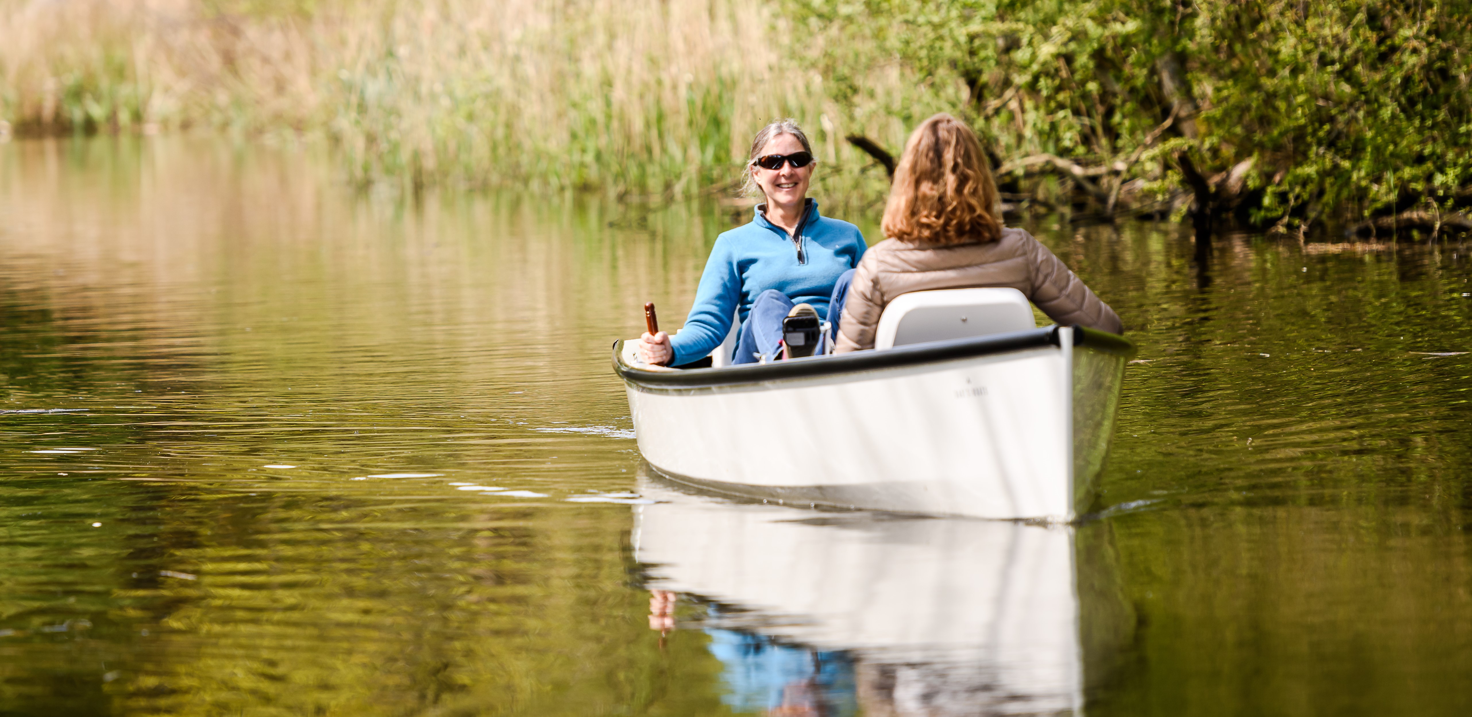 guests enjoying a beacon park boats pedal day boat on the mon and brec canal