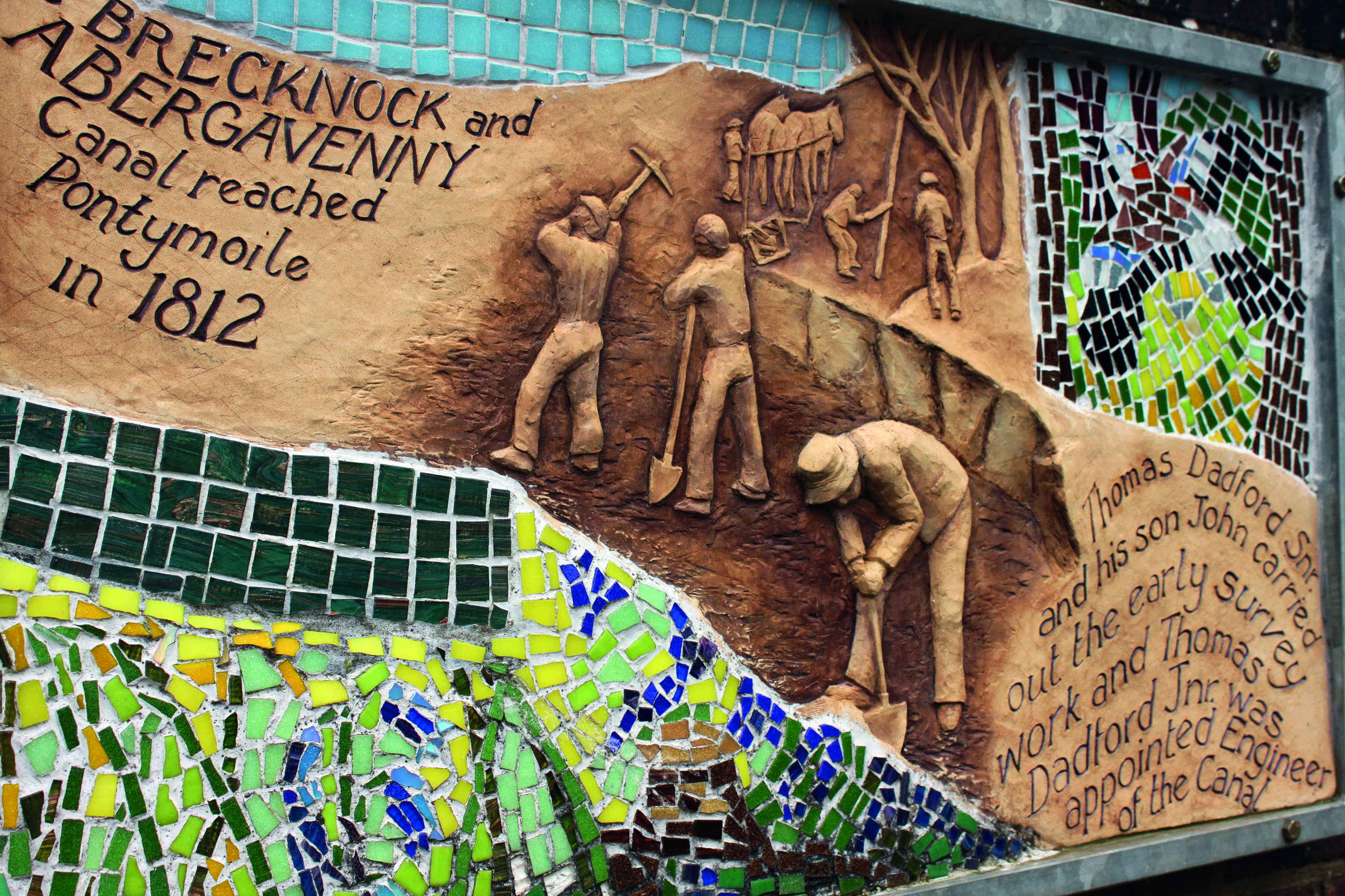 artwork celebrating the brecknock and abergavenny canal (now known as the mon and brec canal)