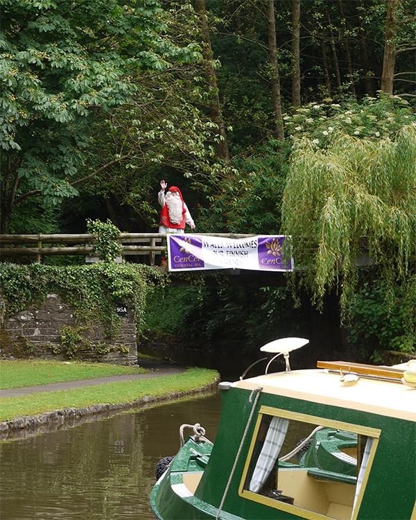 santa claus on the mon and brec canal