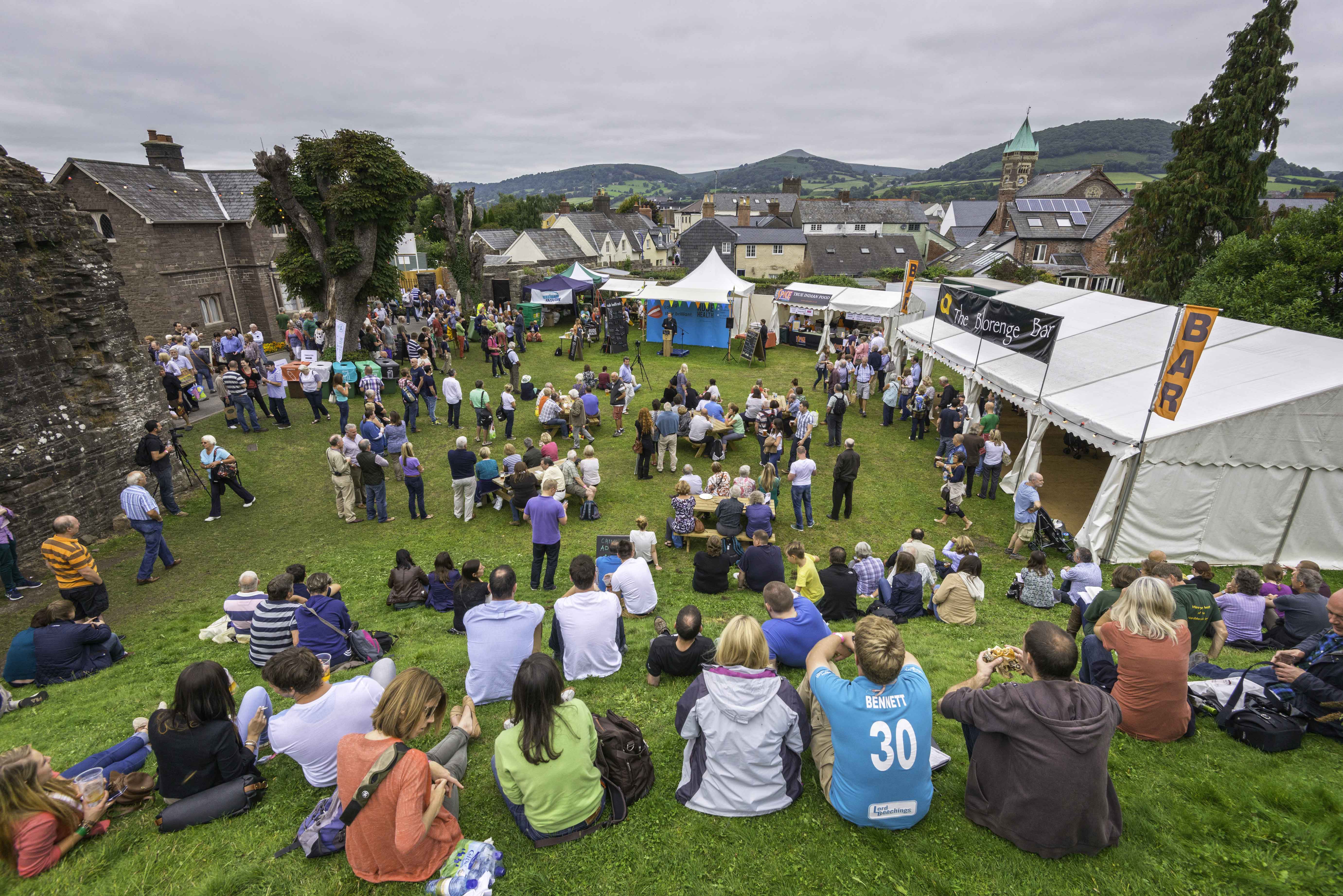 Abergavenny Castle grounds during the Abergavenny Food Festival
