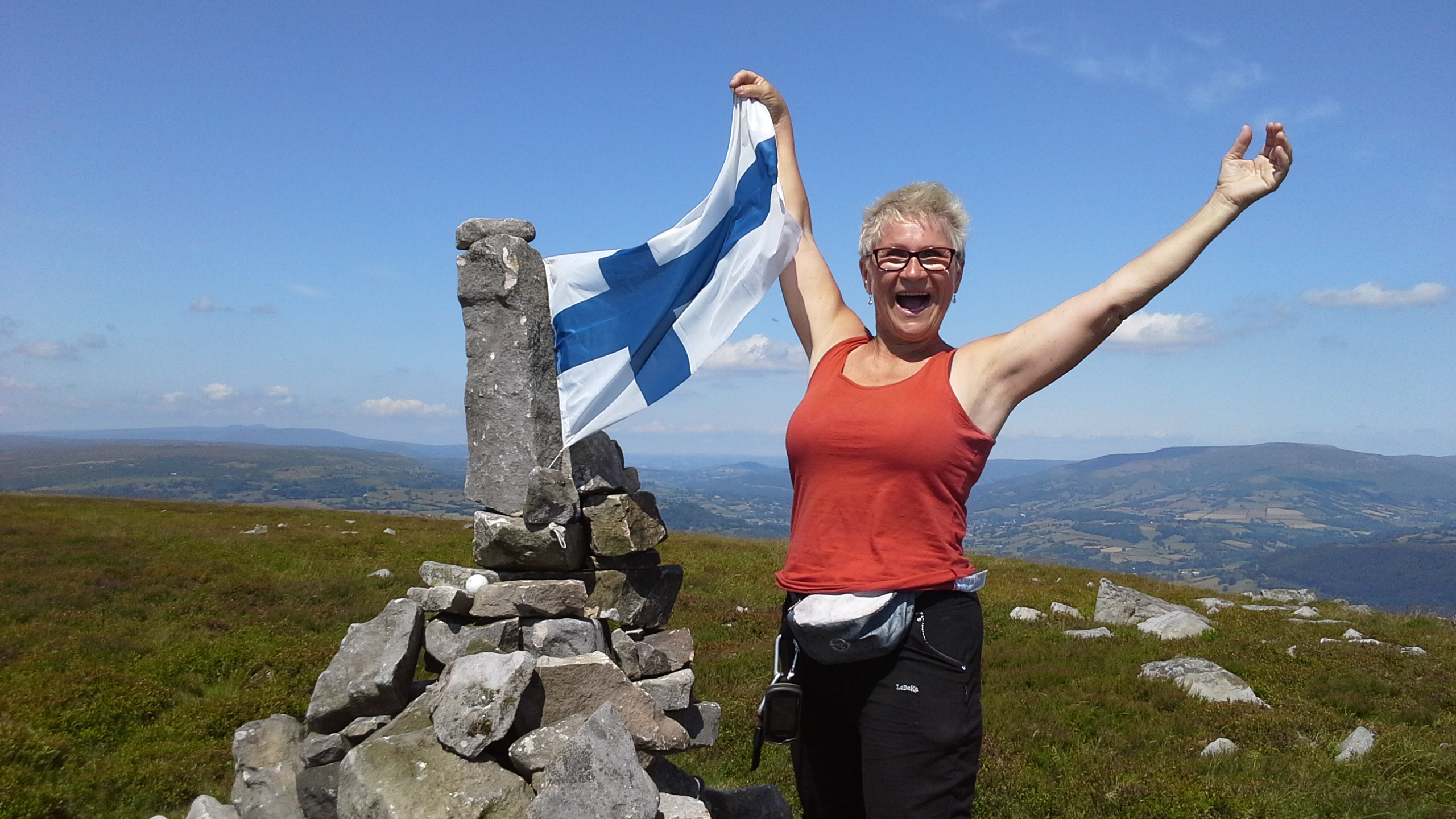 a geocacher celebrating