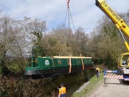 beacon park boat kite launched on the mon and brec canal