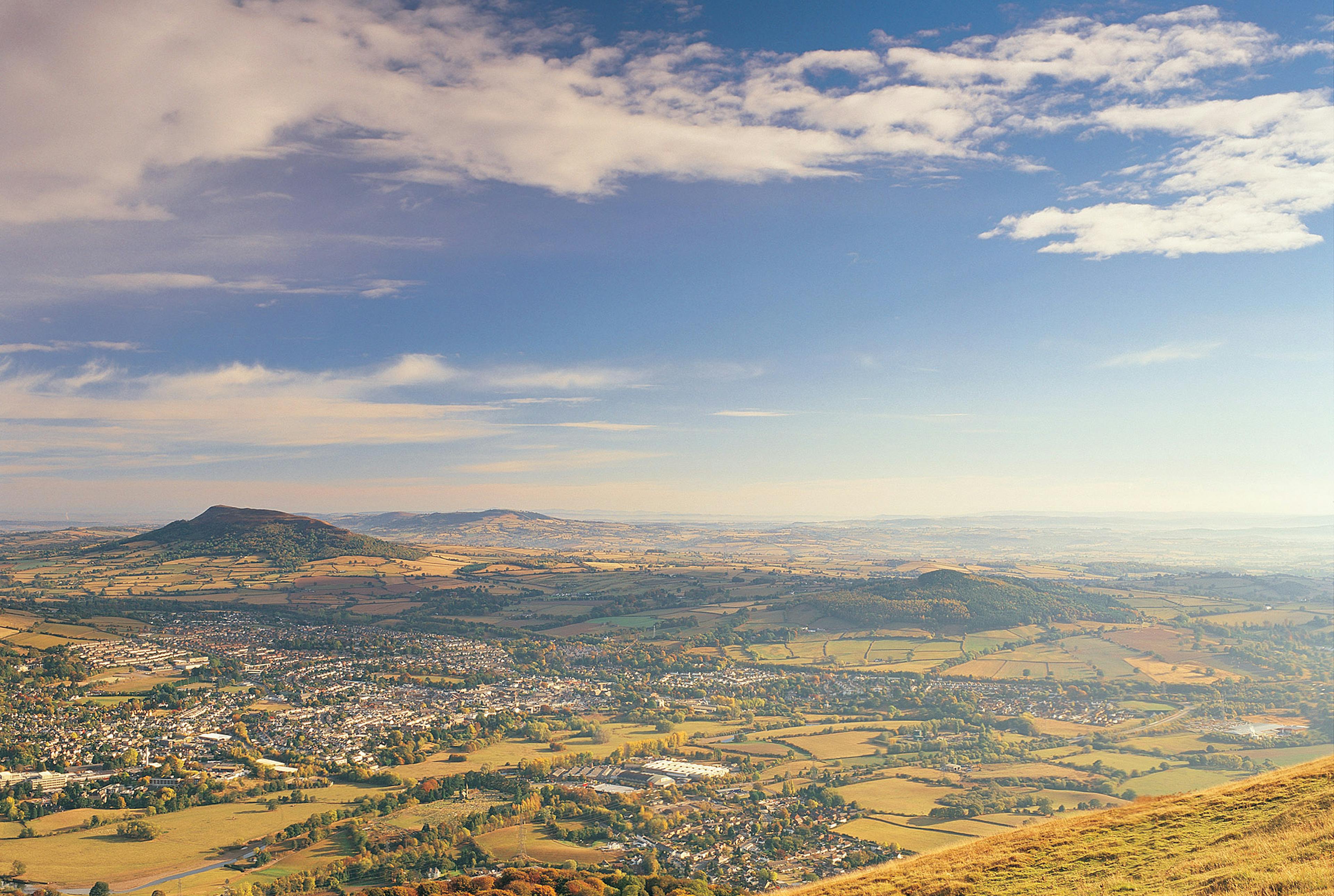 View of Abergavenny from the Blorenge mountain