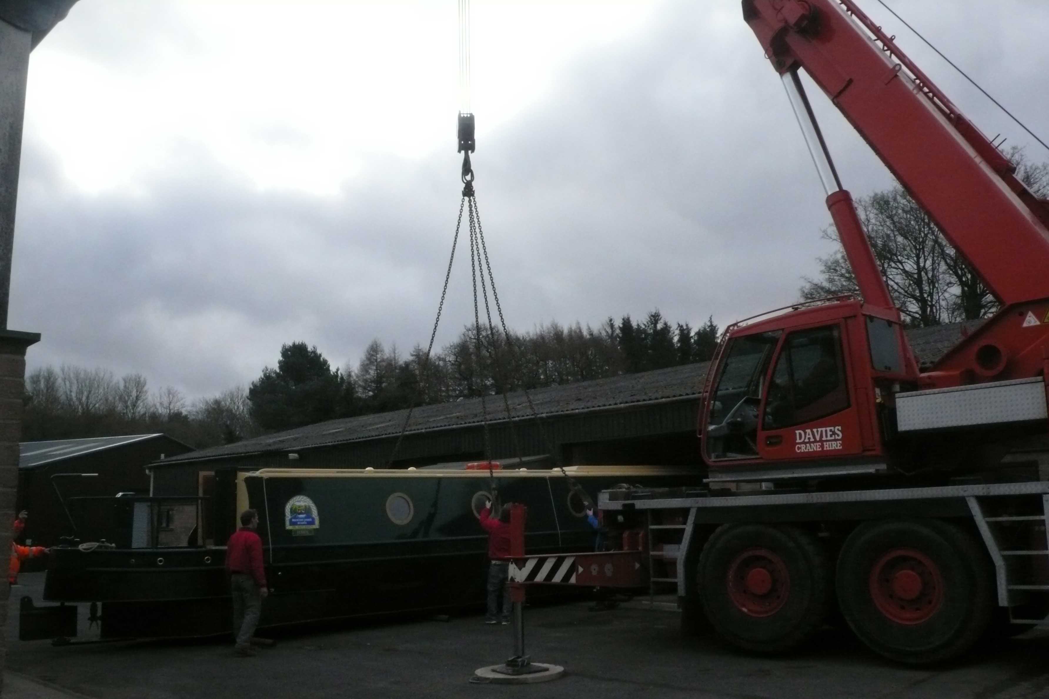 beacon park boats hawk being craned