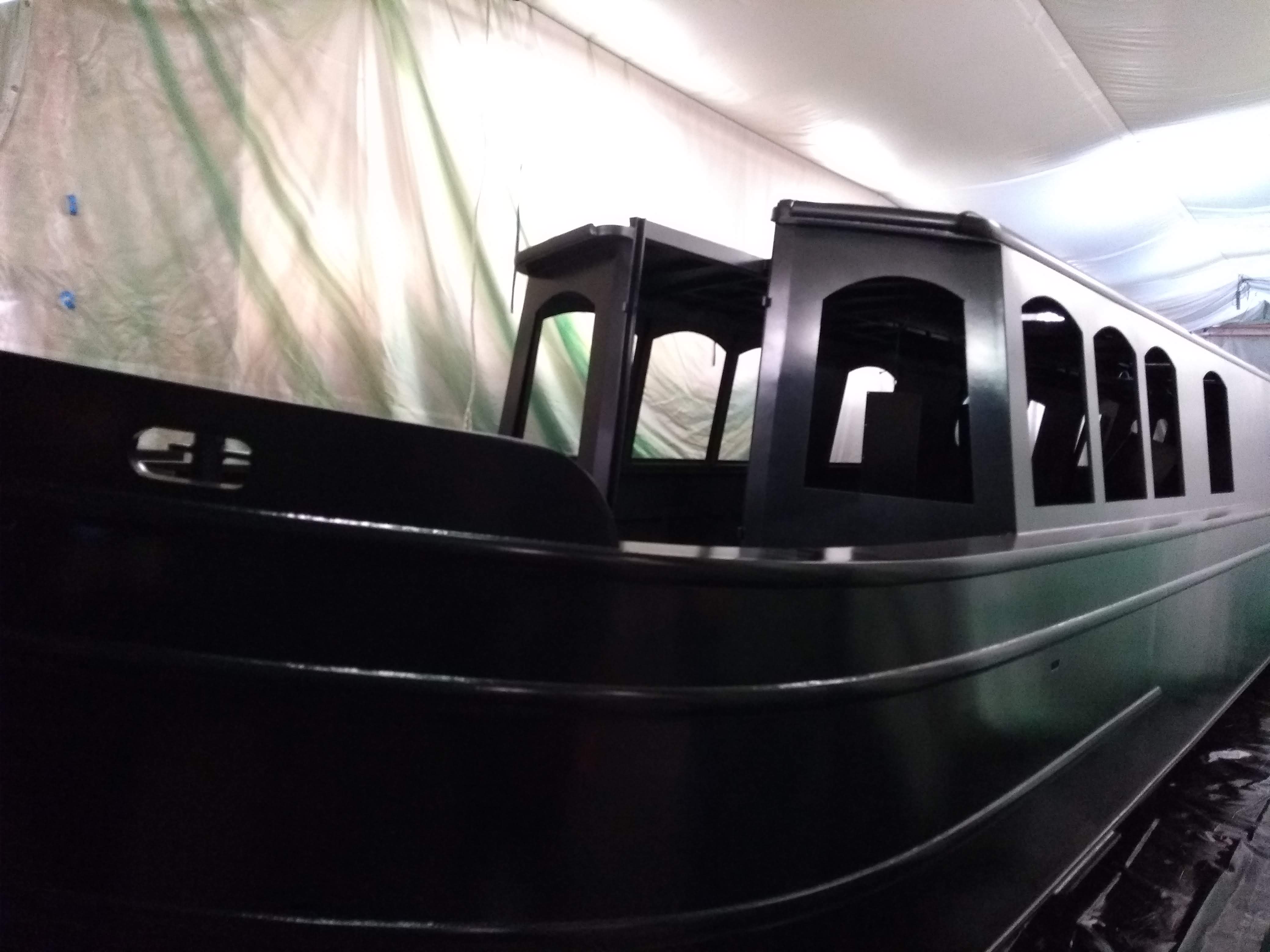 the steel shell of beacon park boat falcon