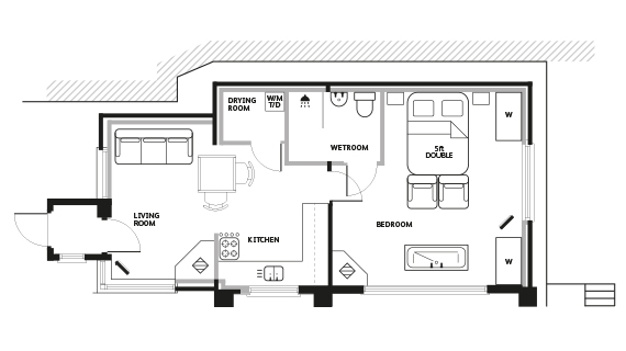 architect's plan of incline cottage