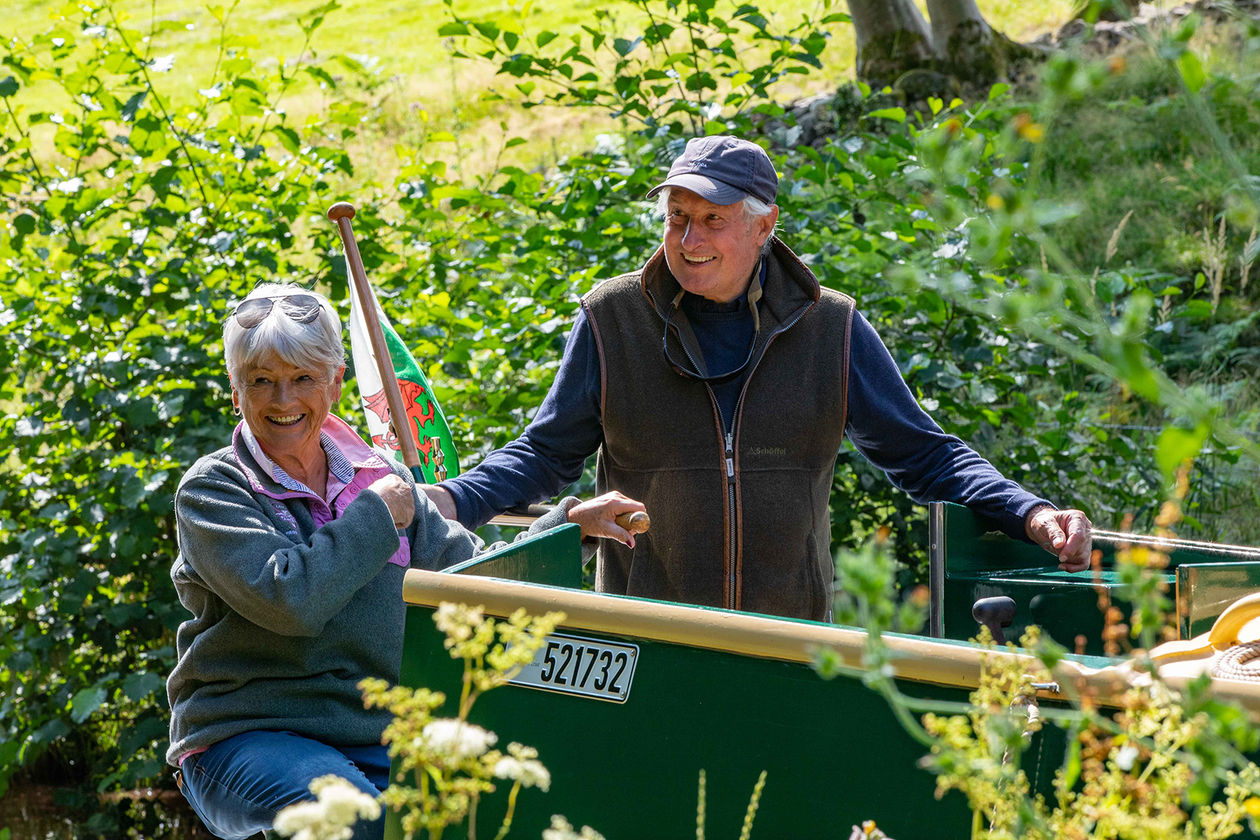 gareth edwards with his wife maureen aboard a beacon park boat