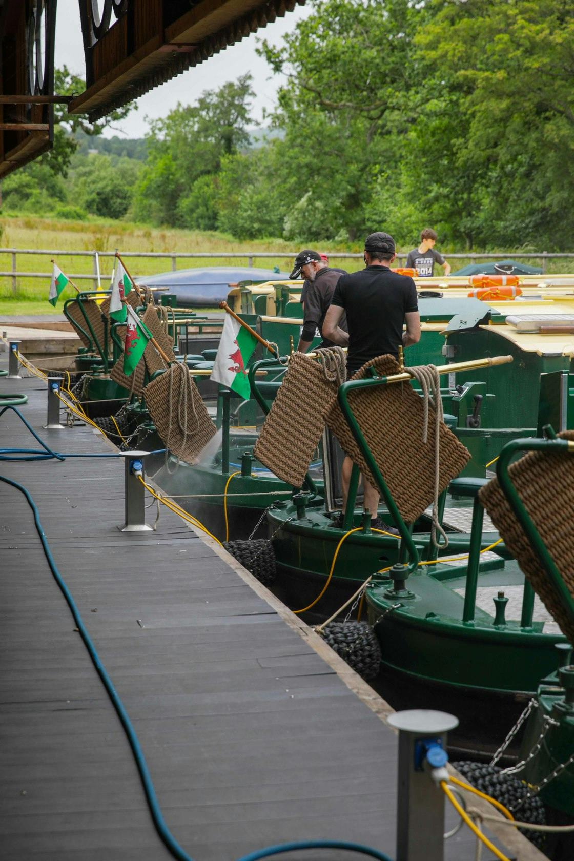 Every boat is jetwashed and the brasses polished