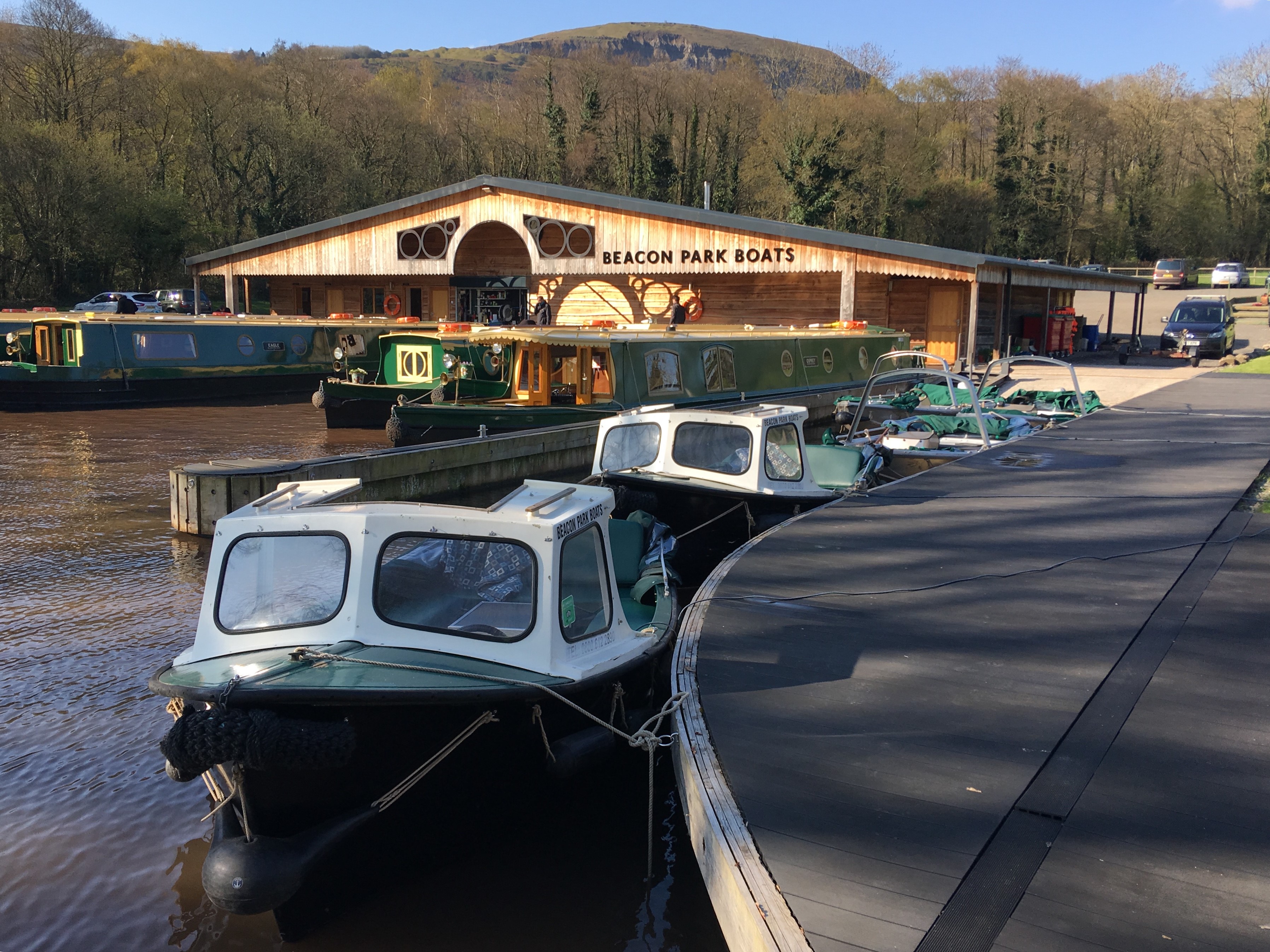 day boats and narrowboats at the beacon park boats base at llangattock