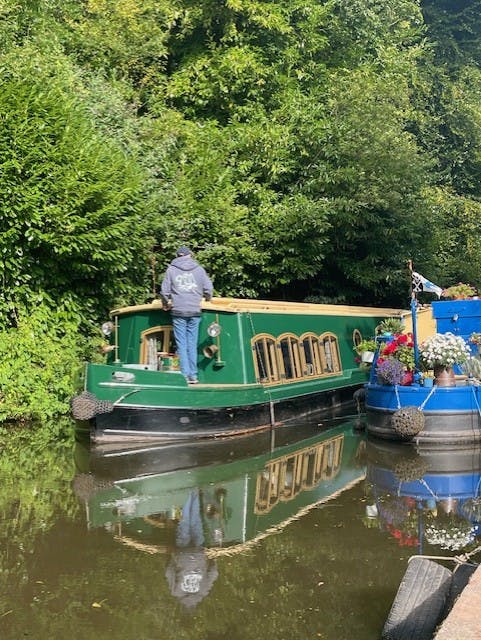 a beacon park boat on the mon and brec canal