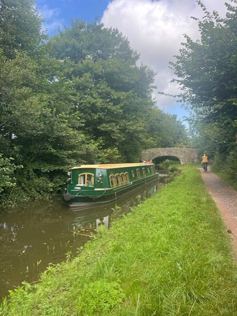 a beacon park boat on the mon and brec canal