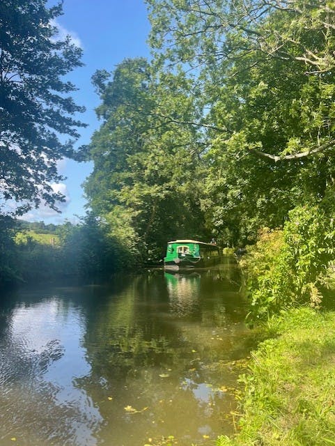 a beacon park boat on the mon and brec canal