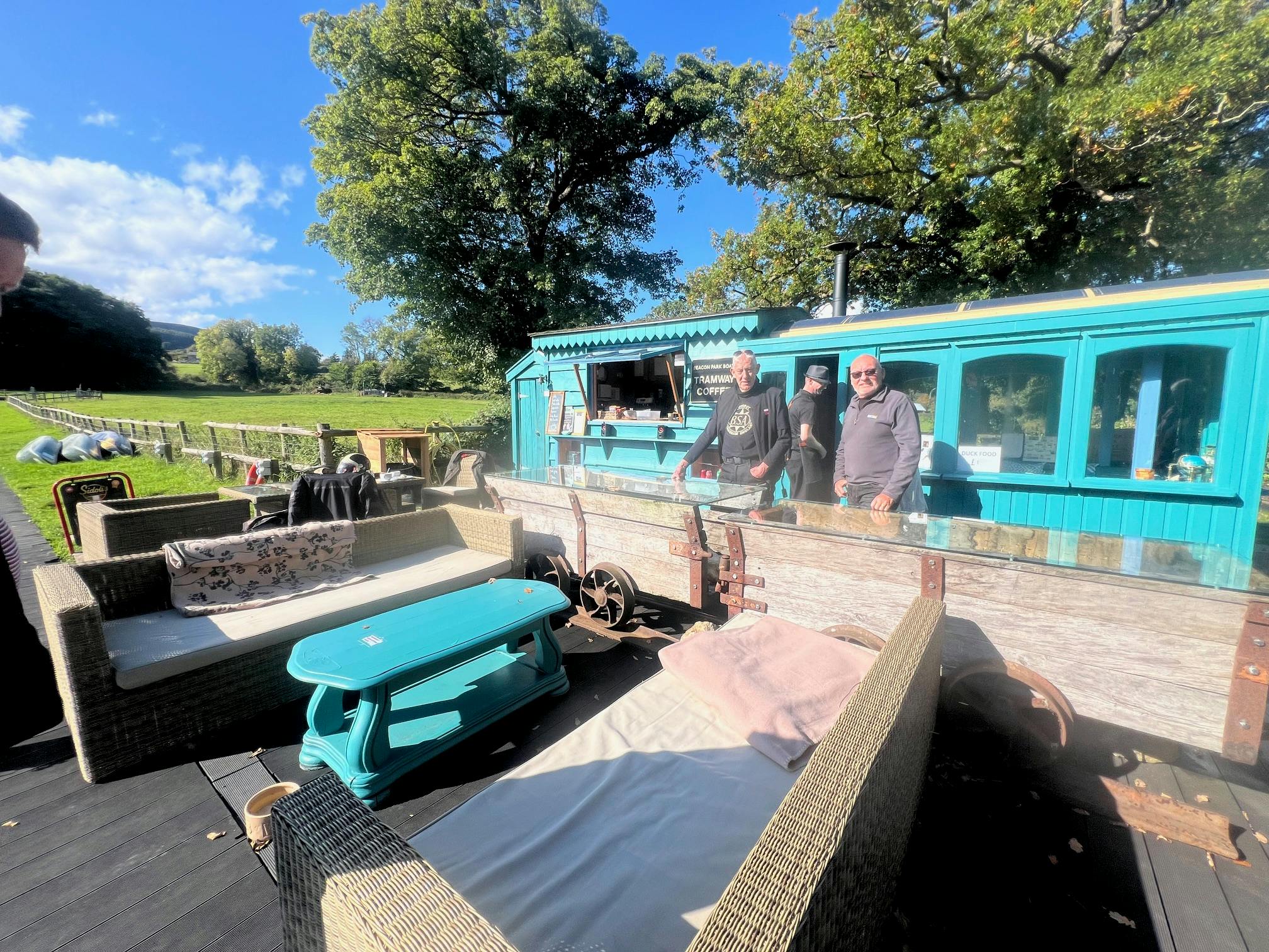 outside of tramway coffee cafe, llangattock wharf