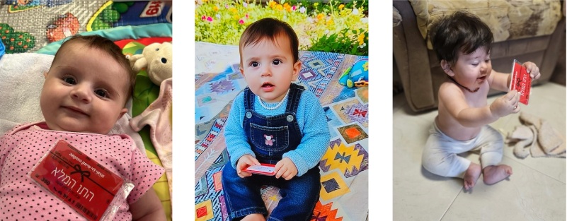 Bébés de Jérusalem avec des cartes-cadeaux