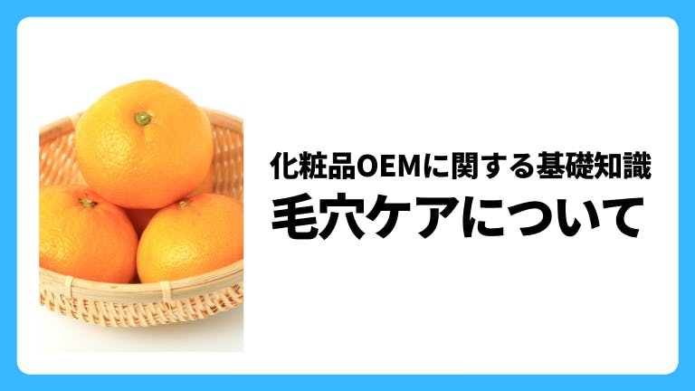 化粧品OEMに関する基礎知識 「毛穴ケア」について